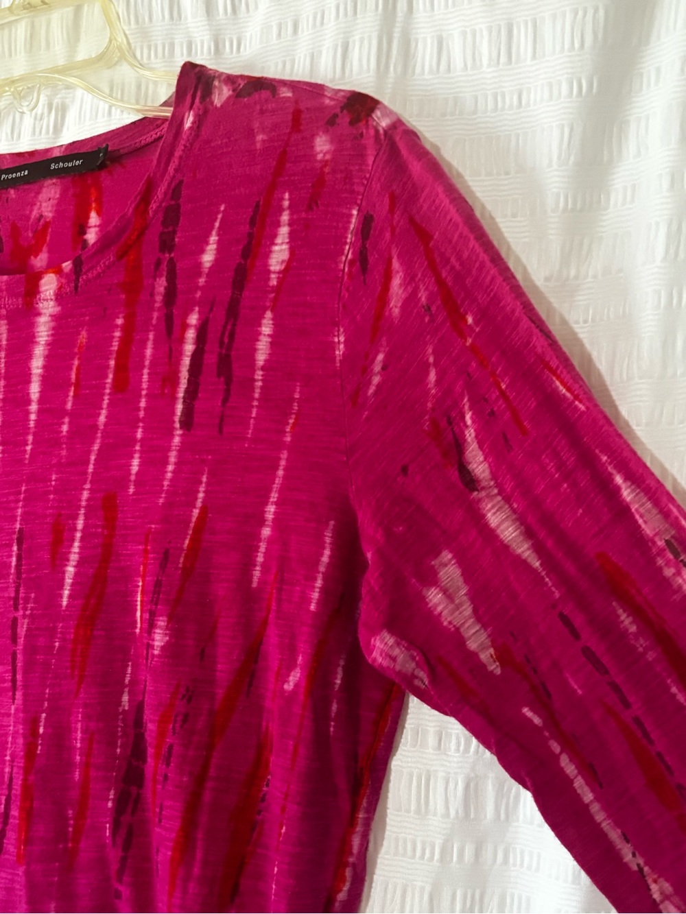 Proenza Schouler Pink Tie Dye Long Sleeve Cotton Tee Sz Medium - Picture 5 of 10